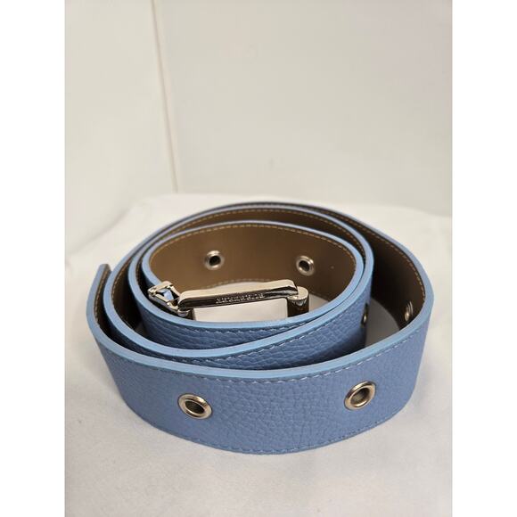 Burberry EUC leather belt size 105 / 42 Periwinkle blue silver adjustable0 main image 8